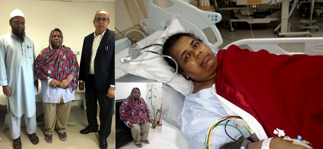 After successful bariatric surgery, Aurangabad woman Zeenath Khan with her husban and Dr. Ramen Goel
